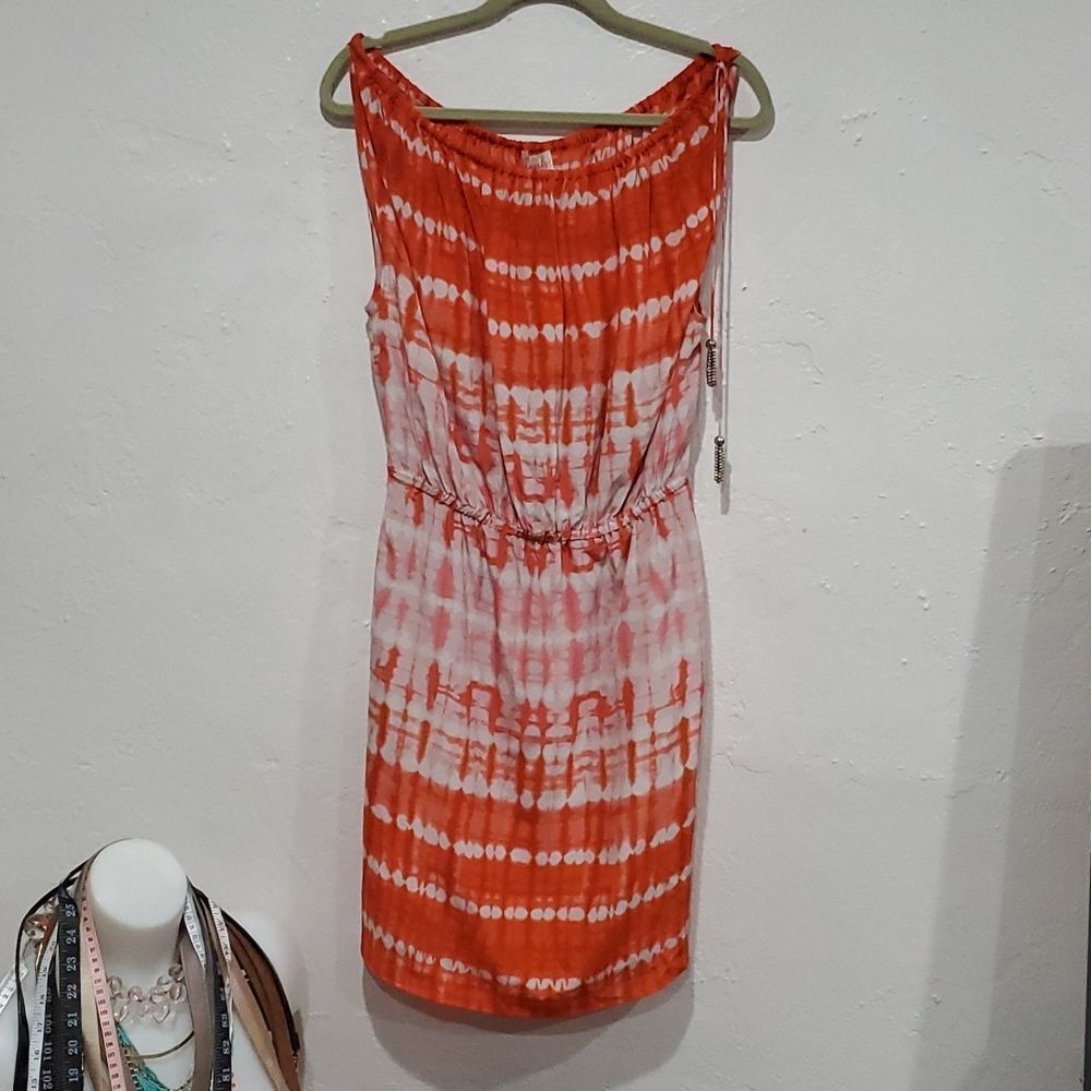 Tracy Reese Convertible Chemise Tiger Lily Tie Dye 100% Silk Size M